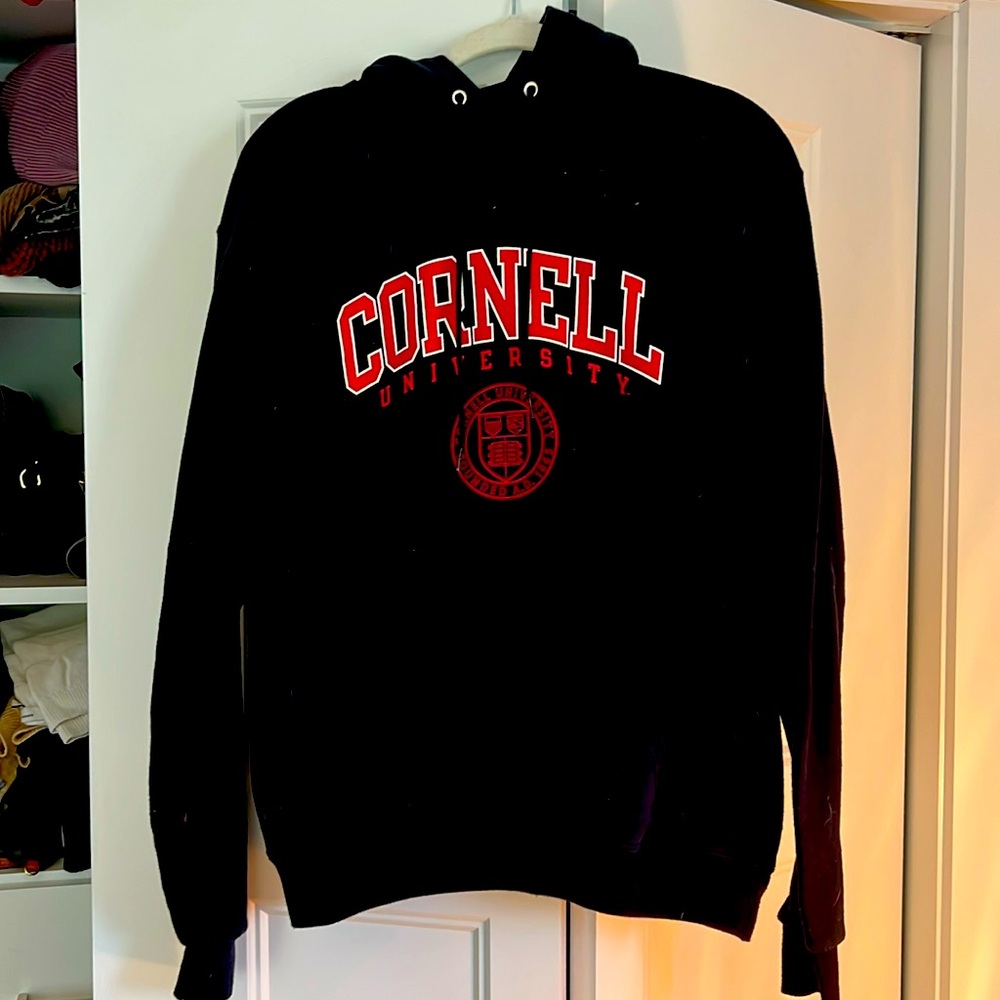 Champion Cornell University Hoodie Mens Medium Navy with Red lettering Pullover